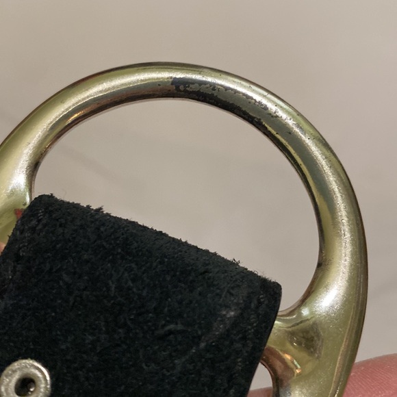 Fossil Black Leather & Suede Waist Belt with Silver Tone Hardware XS - Picture 16 of 16